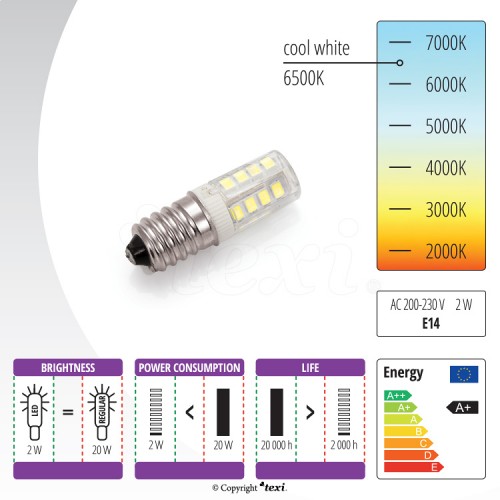 Žárovka LED 230 V, 2 W se závitem pro šicí stroj
